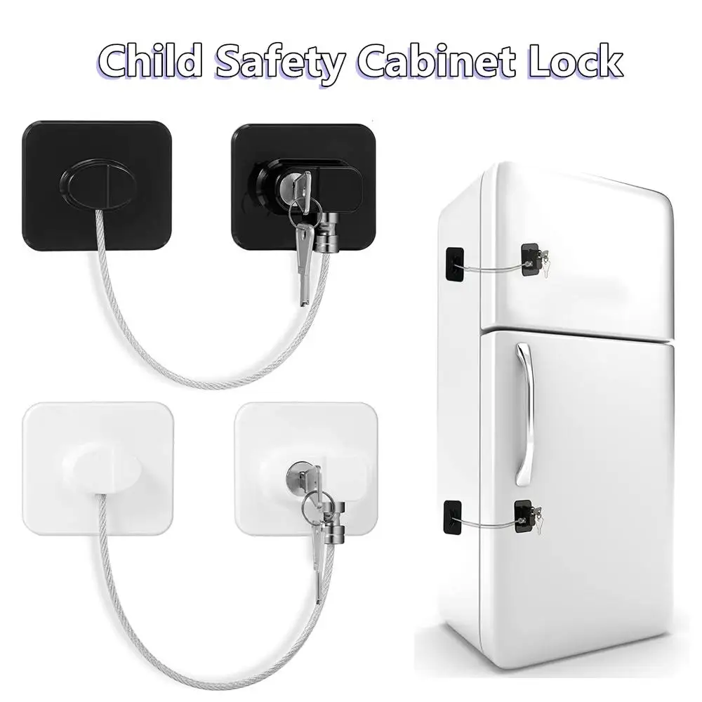 Infant  Safety Sliding Closet Cabinet Locks With Metal Key or Coded Lock Digital Password Refrigerator Lock