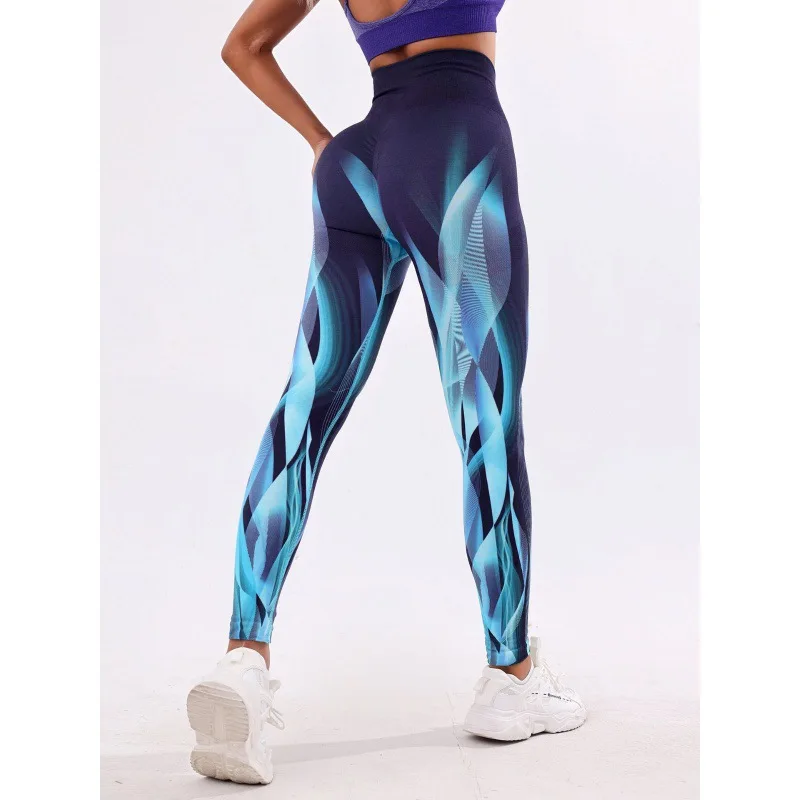 New 3D Print Tie Dye Sports Pants Women Seamless Leggings High Waist Fitness Push Up Leggings Gym Clothing Workout Tights