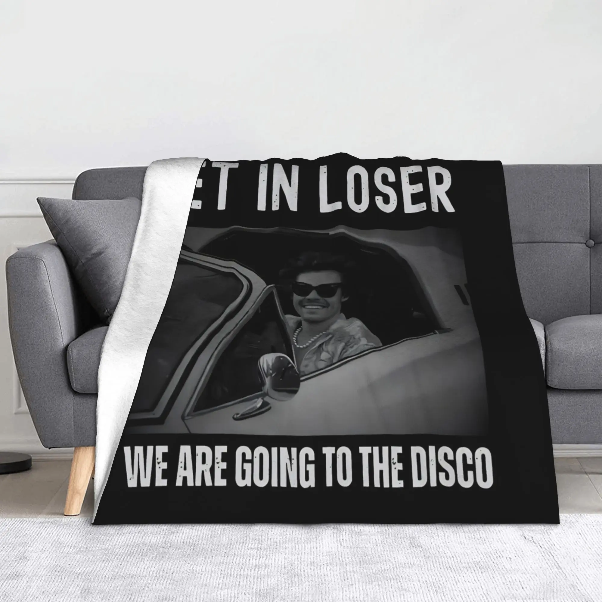 Harrys Styles Kiss All The Time Disco Blankets Textile Decor  Lightweight Thin Throw Blanket for Sofa Bedroom Plush Thin Quilt