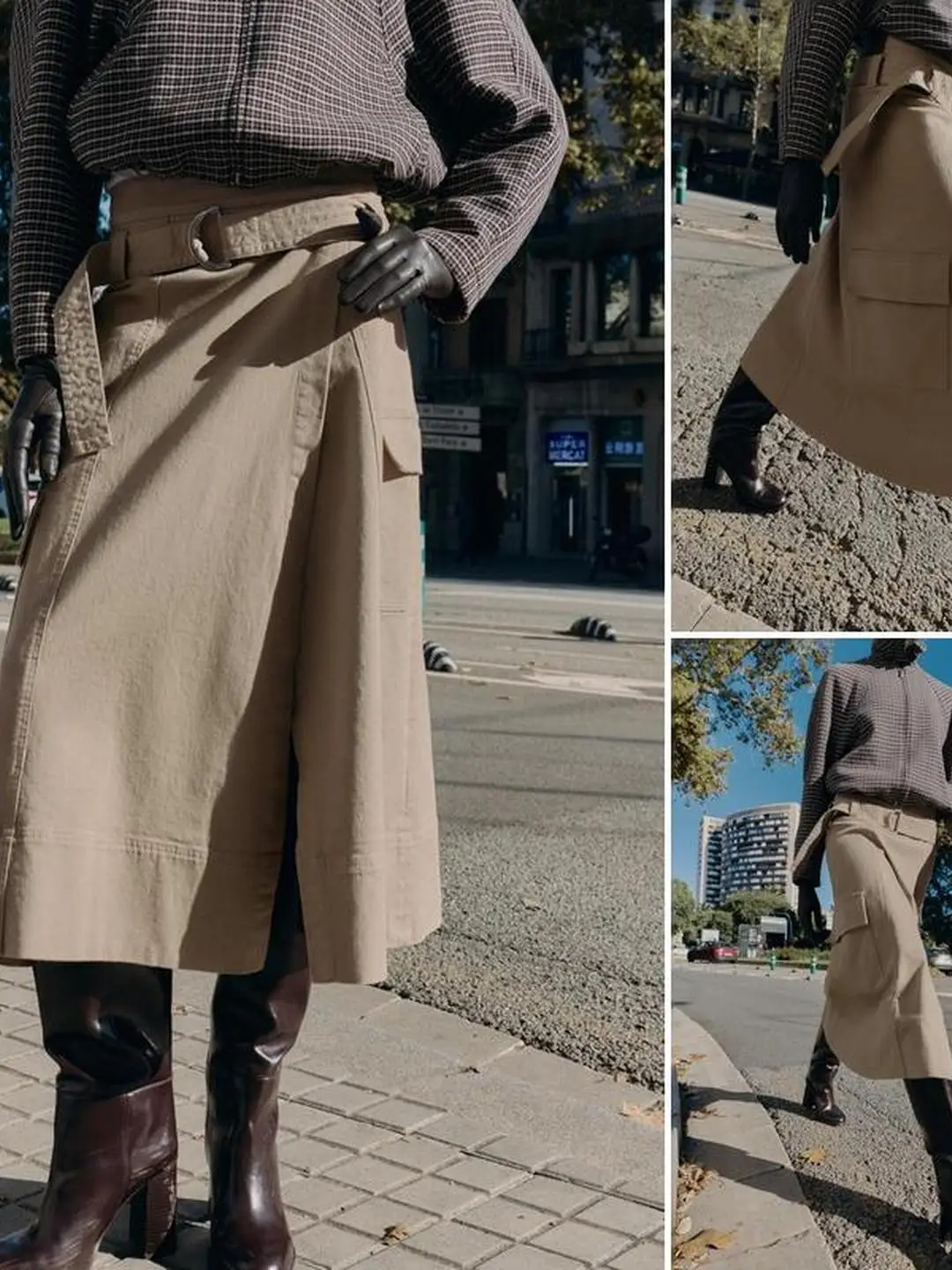 Ropa de trabajo informal Retro, falda Midi con cinturón, doble botonadura, dobladillo acampanado, mezcla de algodón de cintura alta, Otoño Invierno, recién llegado