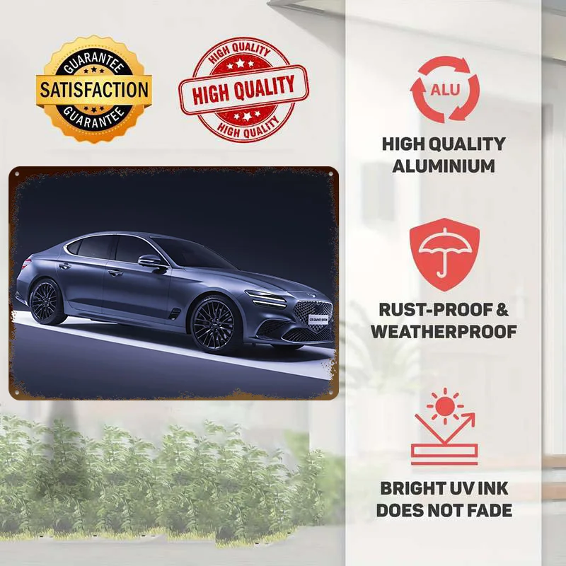 Genesis G70 Graphite Edition Sedan Tin Poster Customized Wall Art Retro Vintage Metal Signs for Fans Room Gamer Decoration House
