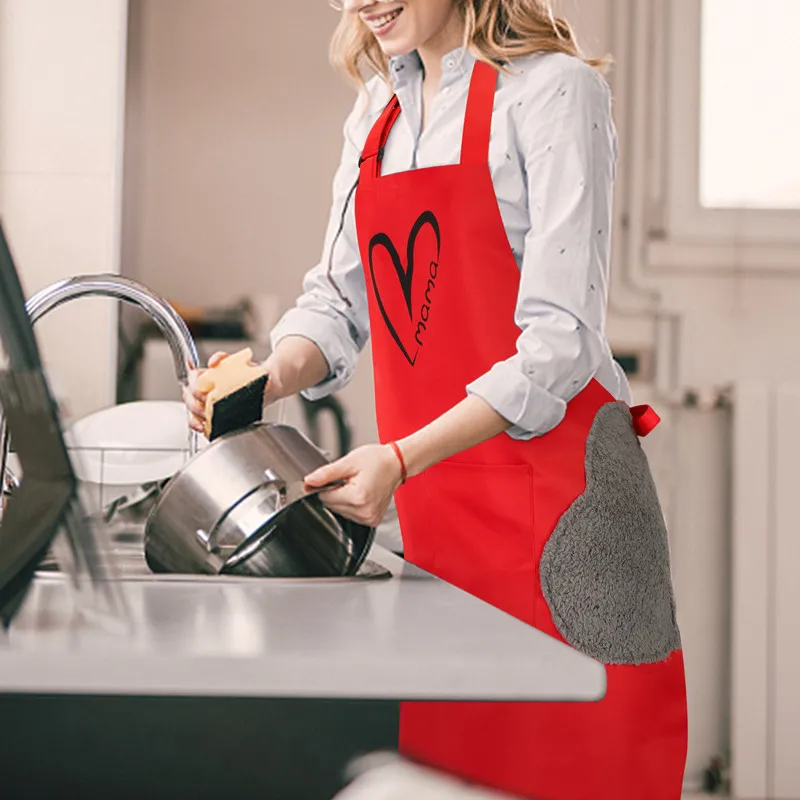 Kitchen Apron Waterproof Oil-proof Cooking Baking Aprons Restaurant Sleeveless Aprons Daddy Mom Kids Household Cleaning Tools