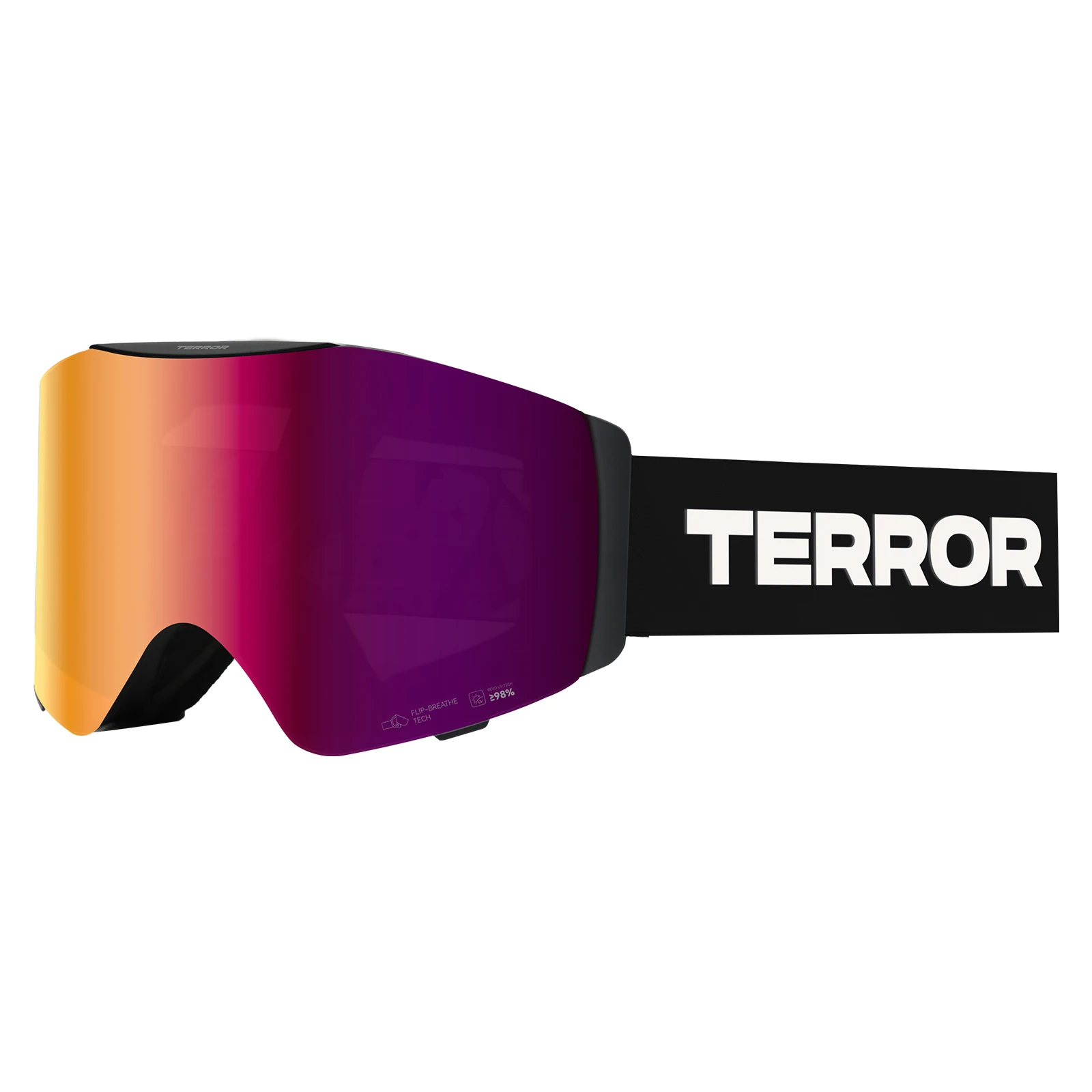 TERROR24 New Flip-Up Magnetic Ski Goggles, Cylindrical Lens, Anti-Fog Snow Goggles for Men & Women, Professional Snowboard Eyewe