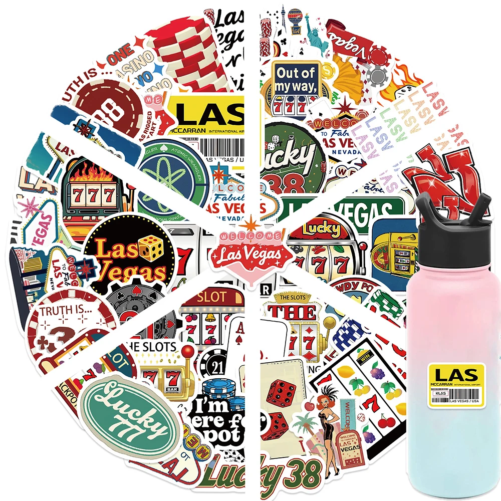 10/30/50pcs 만화 미국 주 그래피티 스티커 멋진 라스베가스 게임 스티커 전화 노트북 데코레이션 스티커 팩
