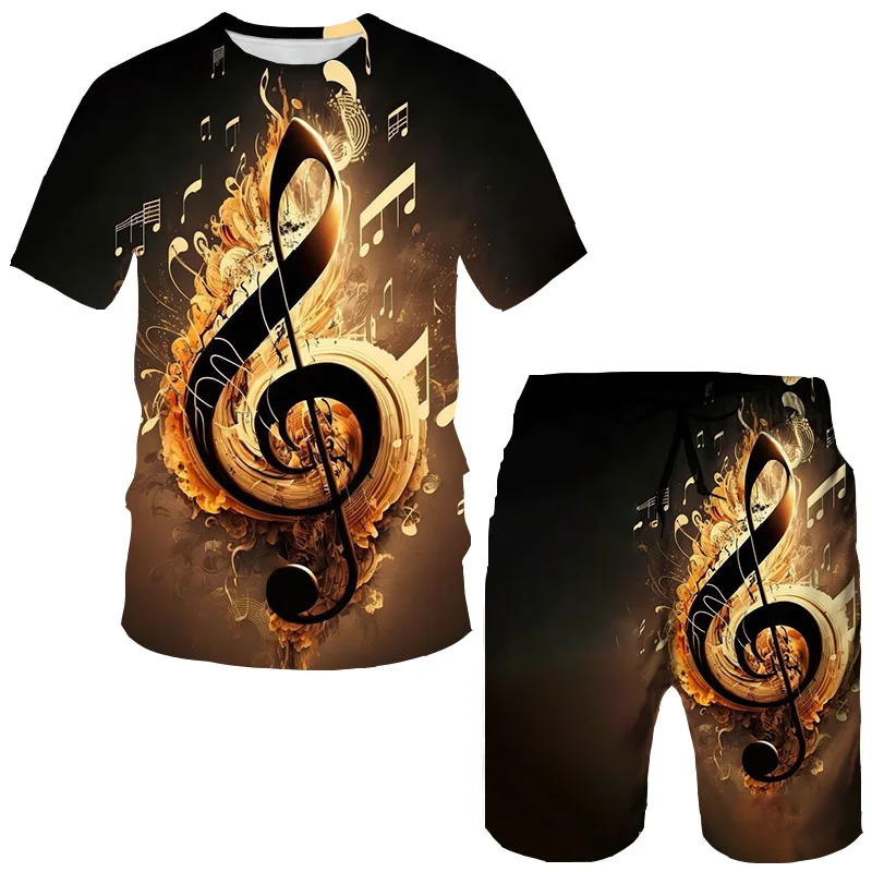 Fashion Musical Note 3D Print T-Shirts Shorts Sets Men's Tracksuits Oversized Short Sleeve T Shirt Pants Set Man Suits Clothing 6 Fashion Musical Note 3D Print T-Shirts Shorts Sets Men's Tracksuits Oversized Short Sleeve T Shirt Pants Set Man Suits Clothing 6