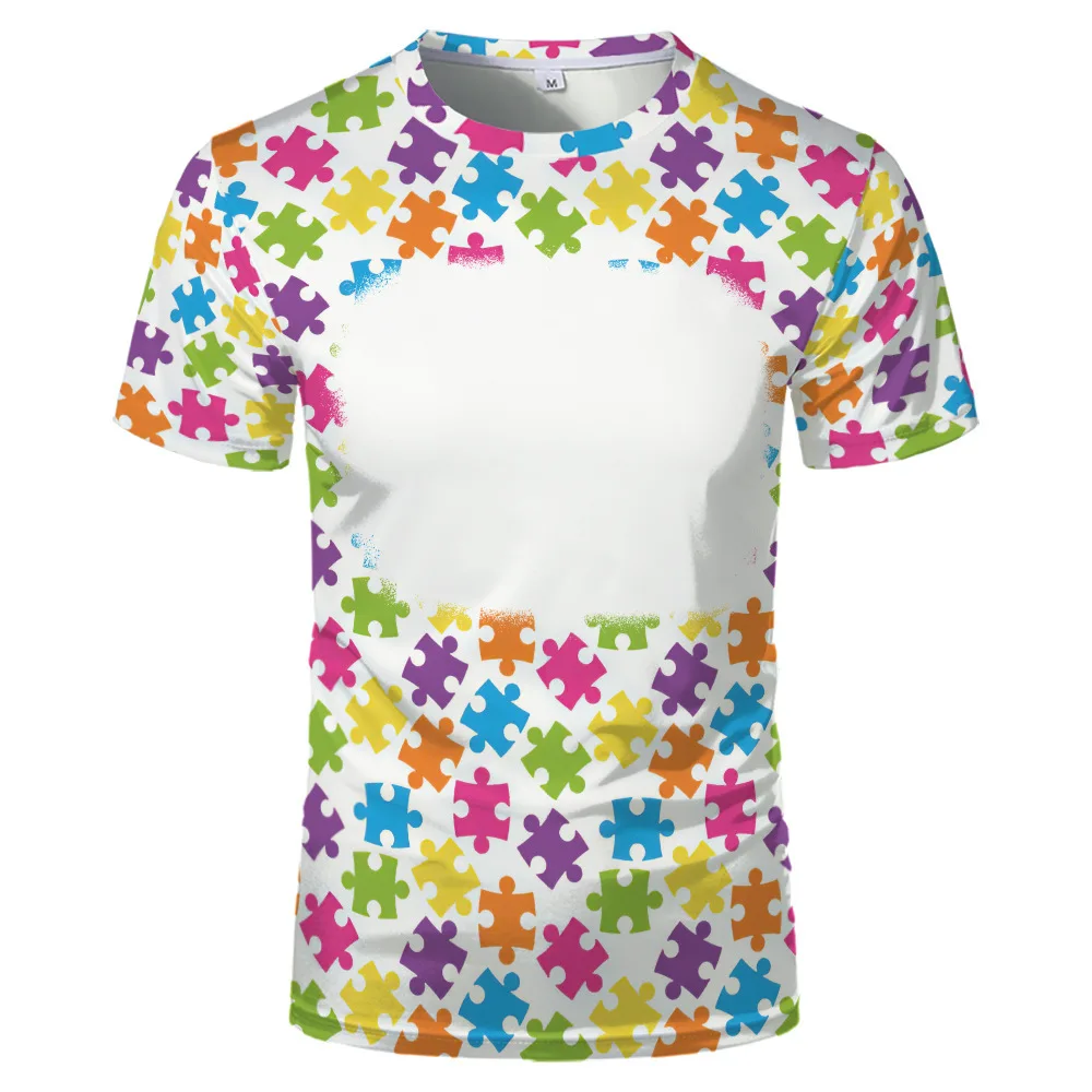 Polyster T-Shirts Casual Loose Tops Fashion Tee shirt Sublimation Blank Short Sleeve For Heat Tranfer Printing Photo Text