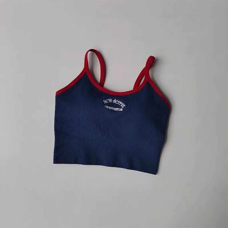 Atmungsaktiver Sport-BH für Damen, Fitness-Gym-Workout-Push-Up-Camisole, Yoga-Top mit Schriftzug, Pilates-Kleidung, Crop-Top, Yoga-BH – Detail 14