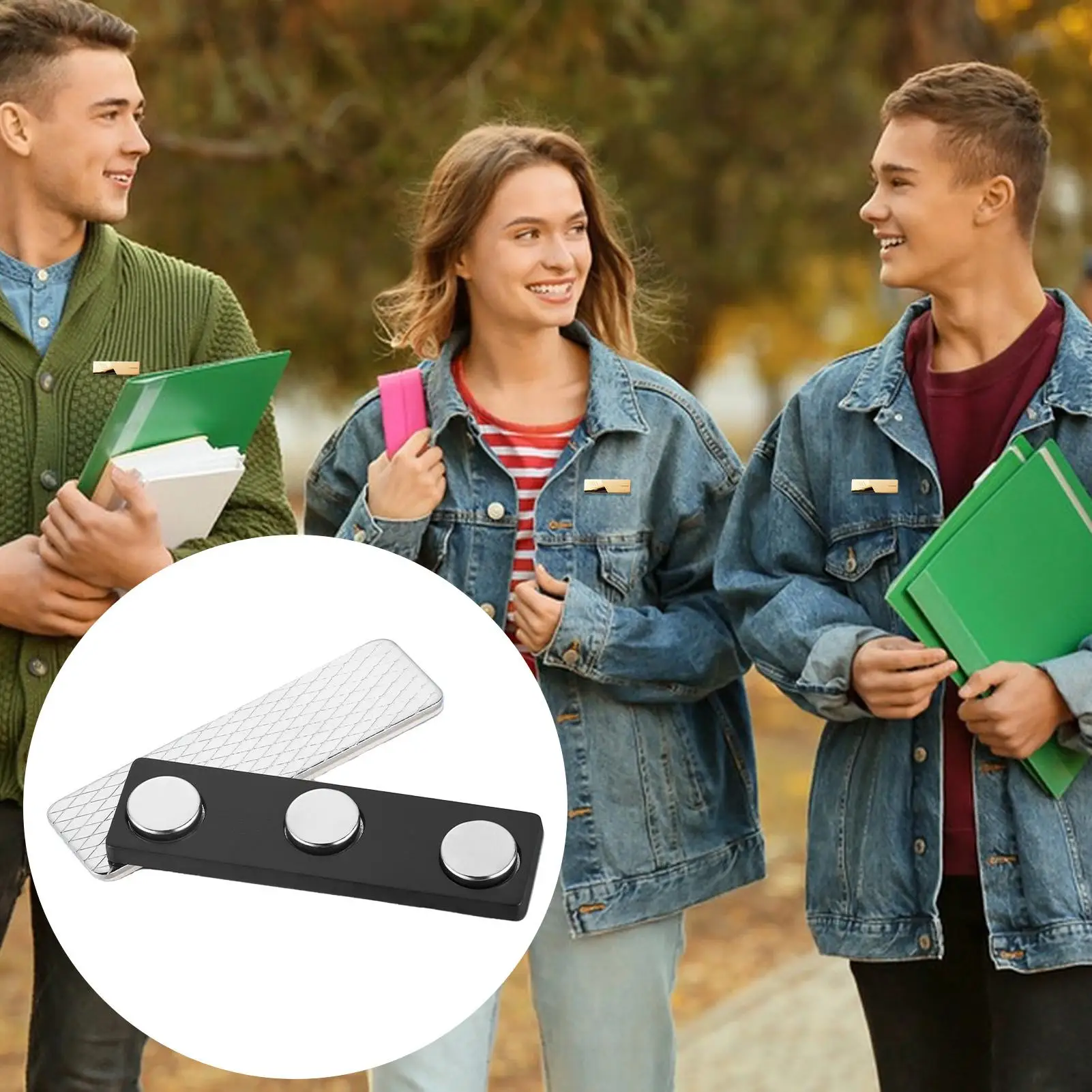 Strong Magnetic Name Tag Badge Metal Fastener ID Cards Strong Magnetic Chests Badge Work Badge Magnetic Buckle Triple Structure​