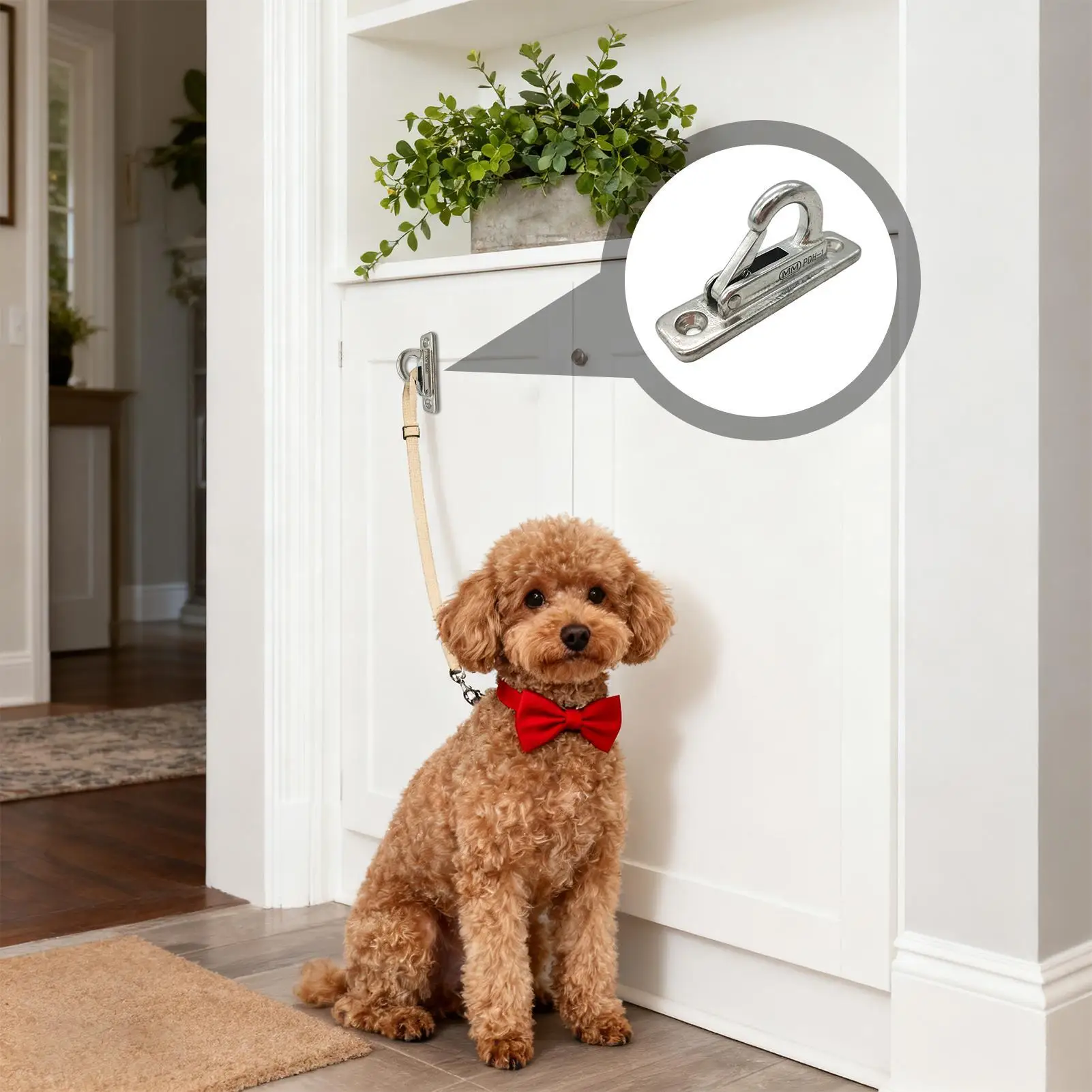 Wall Pet Chain Management Hook Stainless Steel Dog For Wall Dog Leashes Hooks Leashes Parking Holder For Outdoor Fence Front - view 3