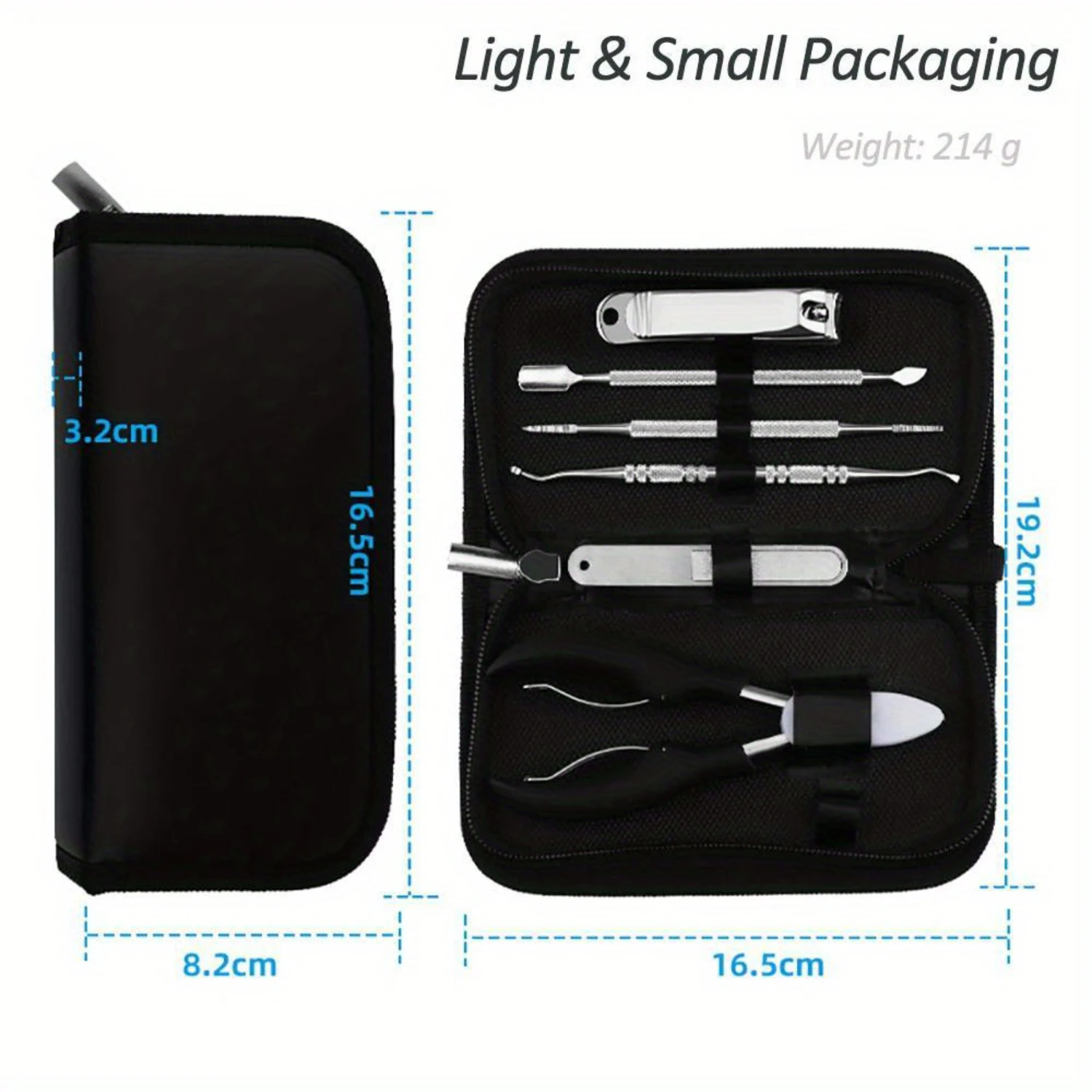 Conjunto de manicure kit pedicure cortador de unhas aço inoxidável profissional ferramentas cortador de unhas encravadas nipper com caso de viagem