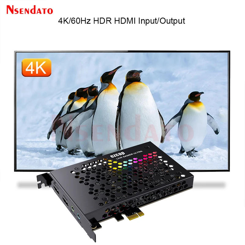 Ezcap334 4Kp60 HDR 1080p240 HDMI Video Capture Card With HDMI Loop 4Kp30 PCIE HDMI Video Capture Grabber Recorder with Line in