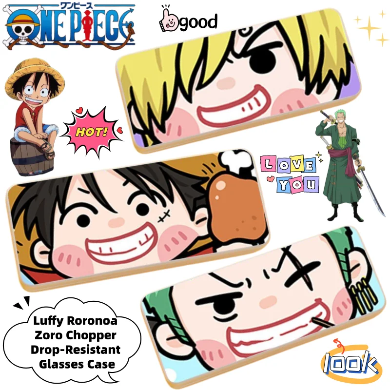 

One Piece Luffy Roronoa Zoro Chopper Secondary Animation Drop-resistant Glasses Box Creative Cartoon Sunglasses Storage Box Gift