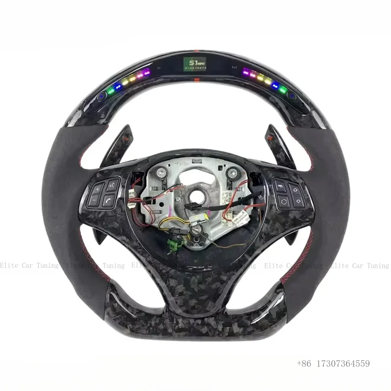 

Руль из карбона и кожи на заказ, подходит для BMW E90 E91 E92 E93 X1 X5 X6 E81 E82 E87 E88 E84 E70 E71