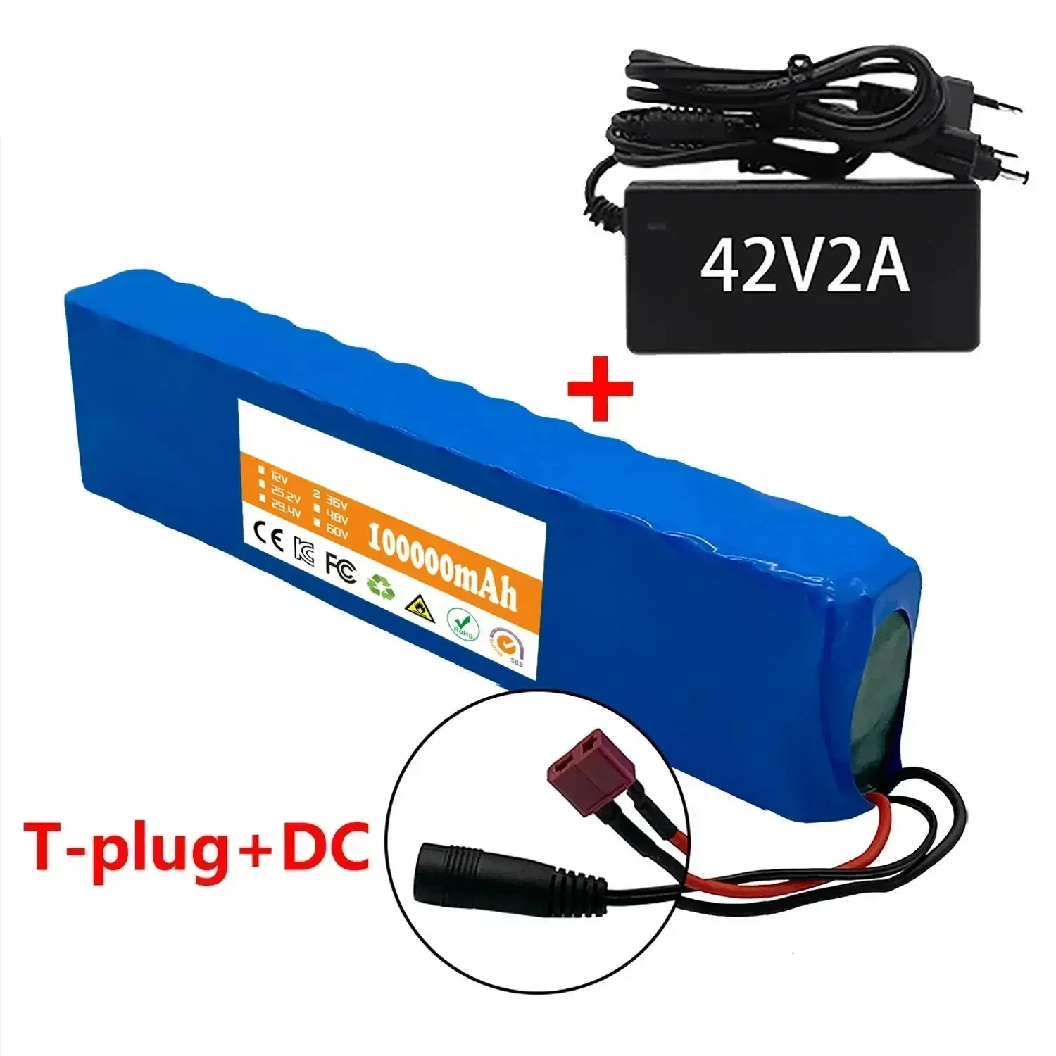 10S3P 36V 100Ah 18650 Oplaadbare Lithium Batterij 1000W Power Gemodificeerde Fiets elektrische scooter Voertuig BMS + 54.6V Lader