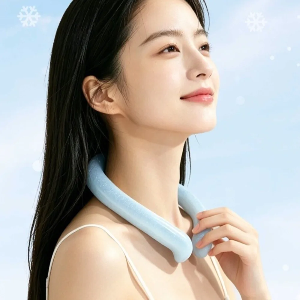 Cartoon Neck Cooling Ring Lasting Sunstroke Prevention Neck Cooling Tube Freezable Wearable Neck Cooler for Hot Flashes