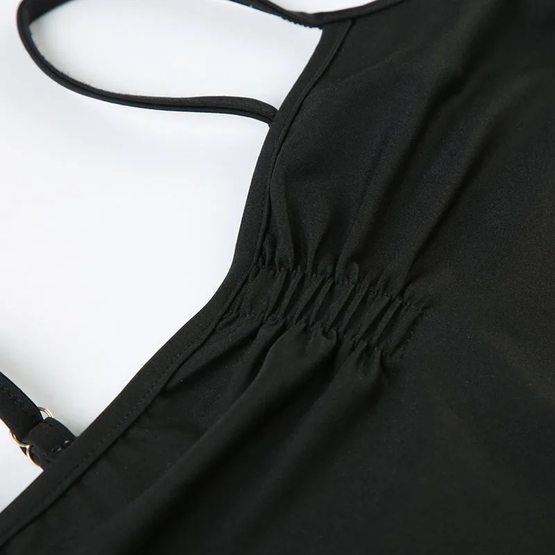 女性ソリッドブラックフィットネスヨガスキニー & ロンパースシャーリングローネックスパゲッティストラップ背中の開いたピーチヒップスリムカジュアルストリートロンパース