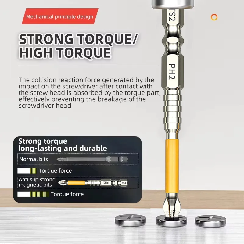 Vis de perceuse à main électrique croisée antidérapante, haute dureté et forte, 25/50/65/70/90/150mm, 6 pièces