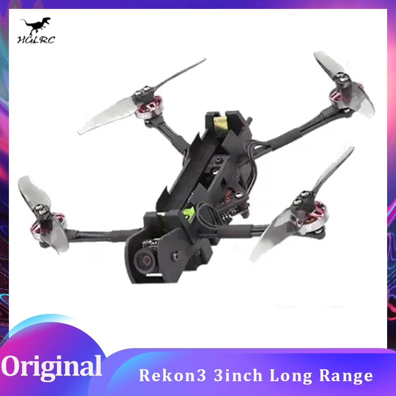 

HGLRC Rekon3 1S 3-дюймовый сверхдолговечный дрон FPV дальнего действия 18650 SPECTER 10A AIO Caddx Ant 1202.5 KV11000 Двигатель