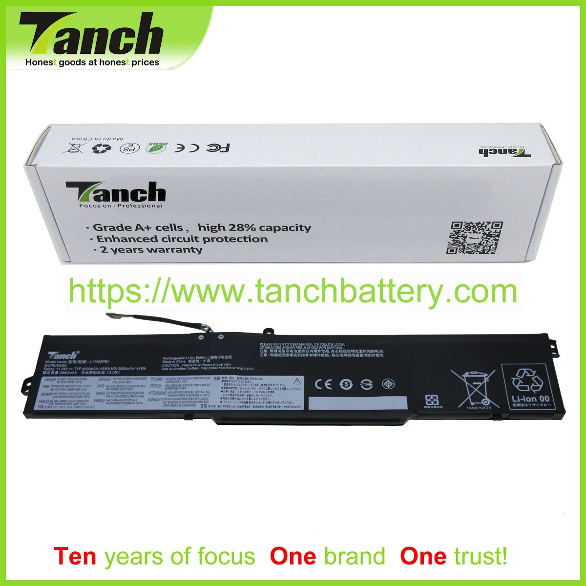 

Tanch L17M3PB1 Laptop Battery for LENOVO IDEAPAD 330 17ICH L17D3PB0 5B10Q71251 5B10Q71254 5B10W67266 5B10W67313 11.34V,3 cell