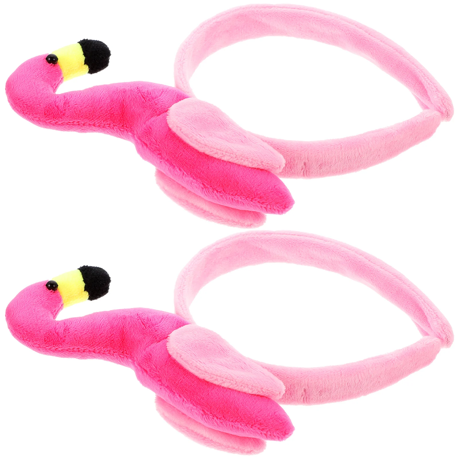 

2 Pcs Flamingo Headband Hair Accessories for Women Animal Headbands Creative Hoops Funny Hawaiian Plush