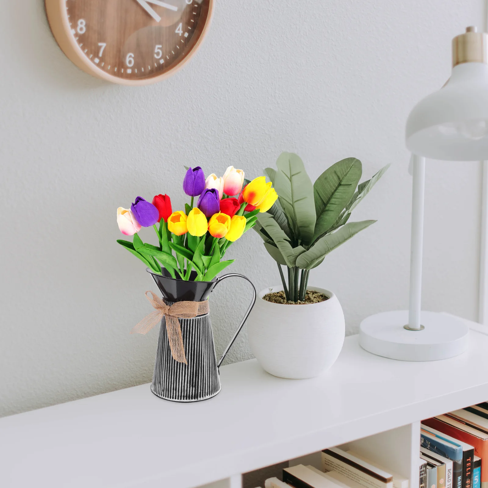 

Rustic Metal Flower Bucket with Stable Bottom Flower Vase for Fresh Dried Flowers Home Garden Decoration Plant Bucket