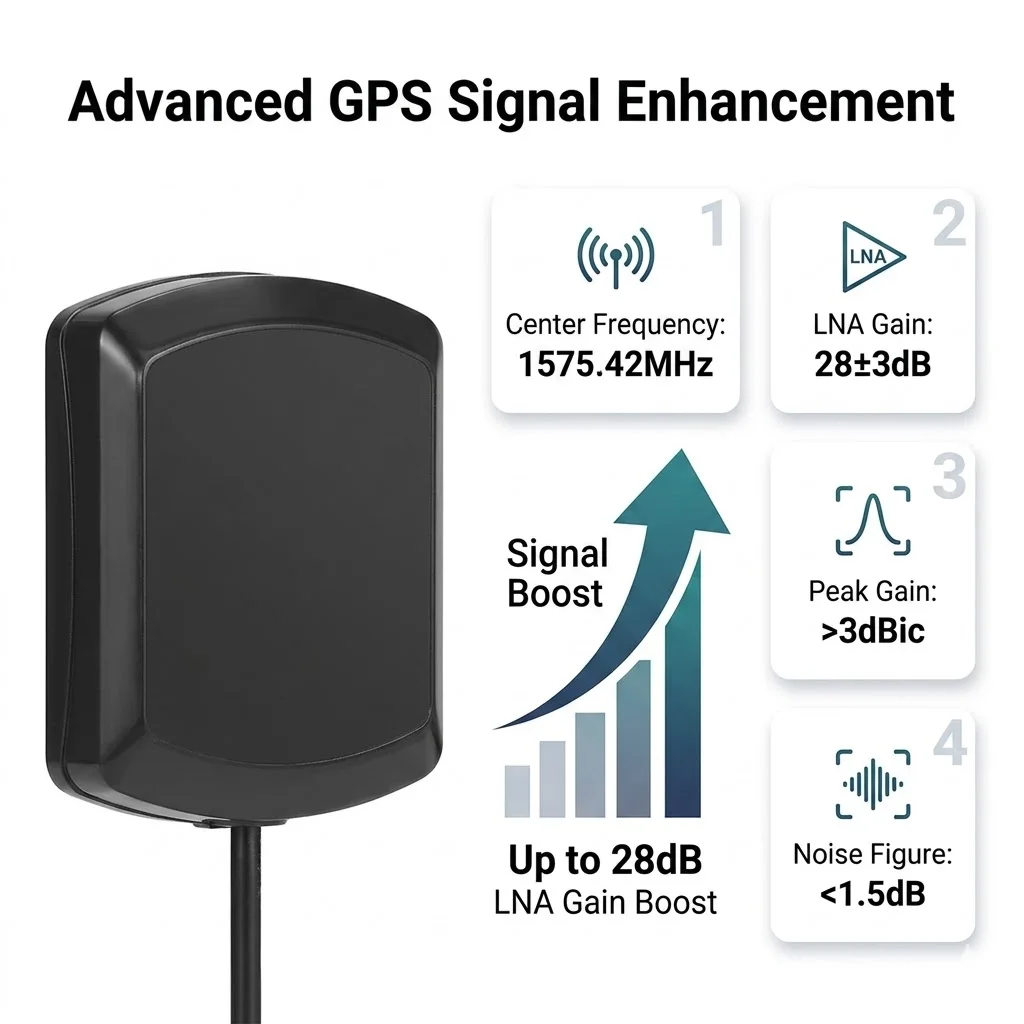 Superbat GPS Digital Radio Receiver Antenna 3.5mm Male Connector for AUKEY Papago Vechicle Car Dash Camera