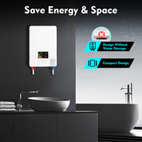 6.5 kW Digital  Instant Electric Water Heater Energy-saving Continuously Adjustable Tankless Bath Shower for Kitchen Bathroom