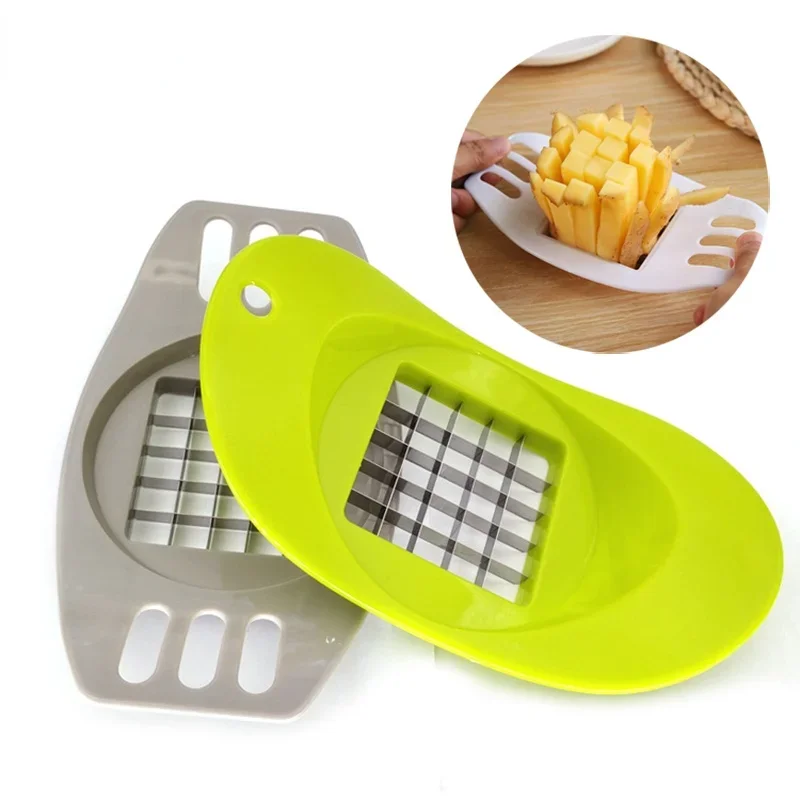 Cortador de patatas de acero inoxidable, rebanador de frutas y verduras, accesorios de cocina, herramientas para hornear patatas, utensilios para el