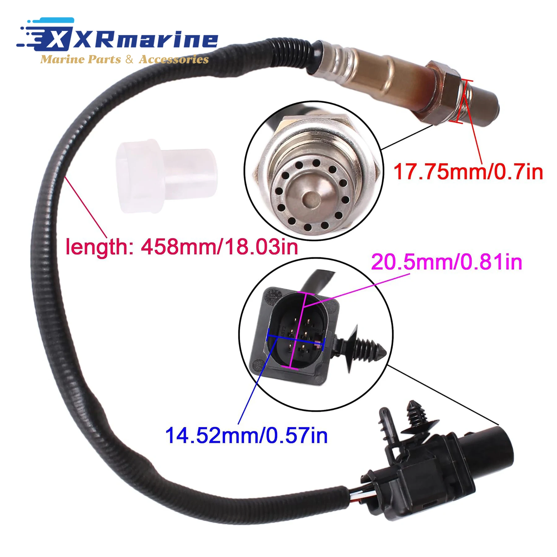 Oxygen Sensor 8M0095468 Compatible with Mercury Outboard 175 200 300 400 500HP Engines Replaces 8M0142695 V6 V8