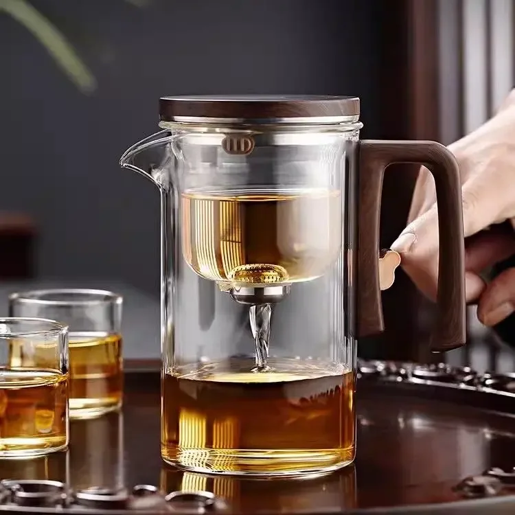 Tea kettle  separation Floaty cup All glass heat-resistant filter tea machine Kung Fu tea set magnetic cup