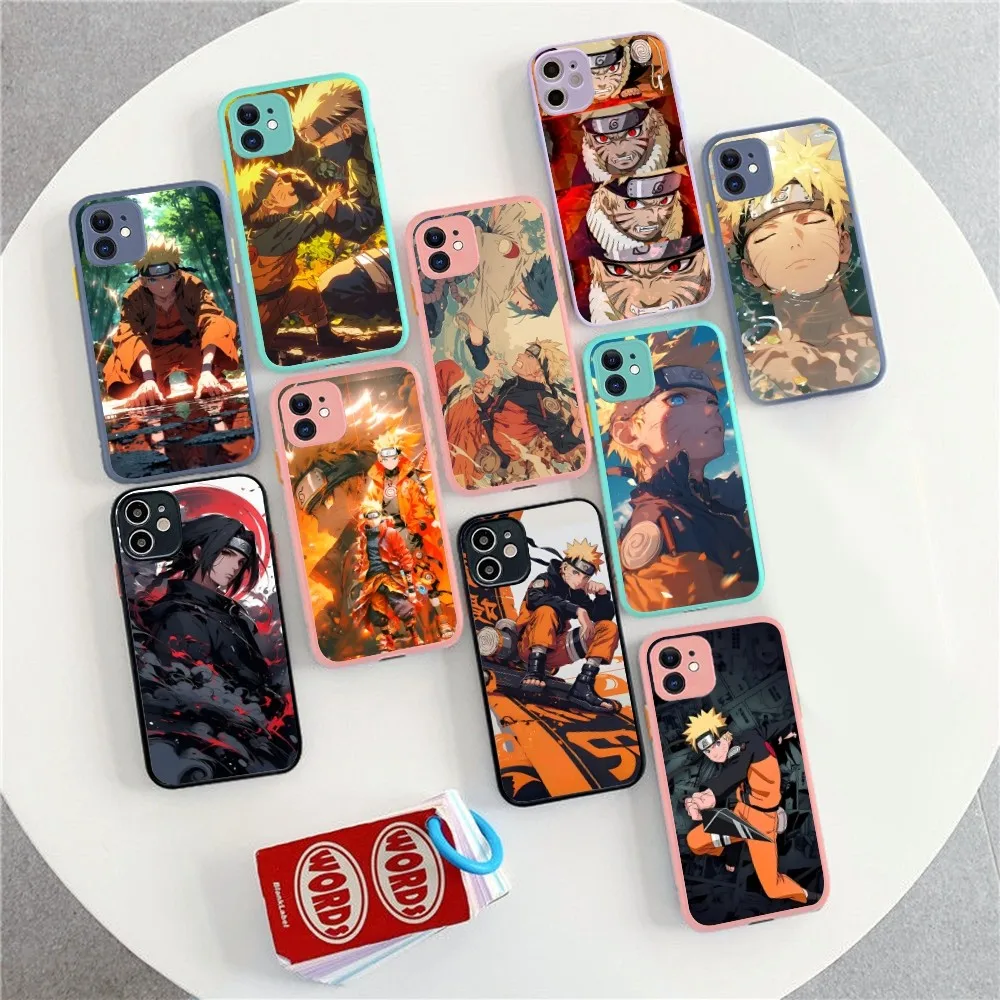 Anime Cool-N-Narutos Phone Case For IPhone 14 X XR XS 7 8 Plus 11 12 13 Pro MAX 13mini Matte Shockproof Case