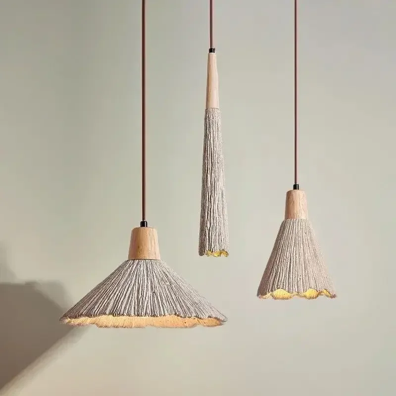 

Japanese Style Cement Pendant Light Minimalist Bedroom Lighting Retro Bar Creative Design