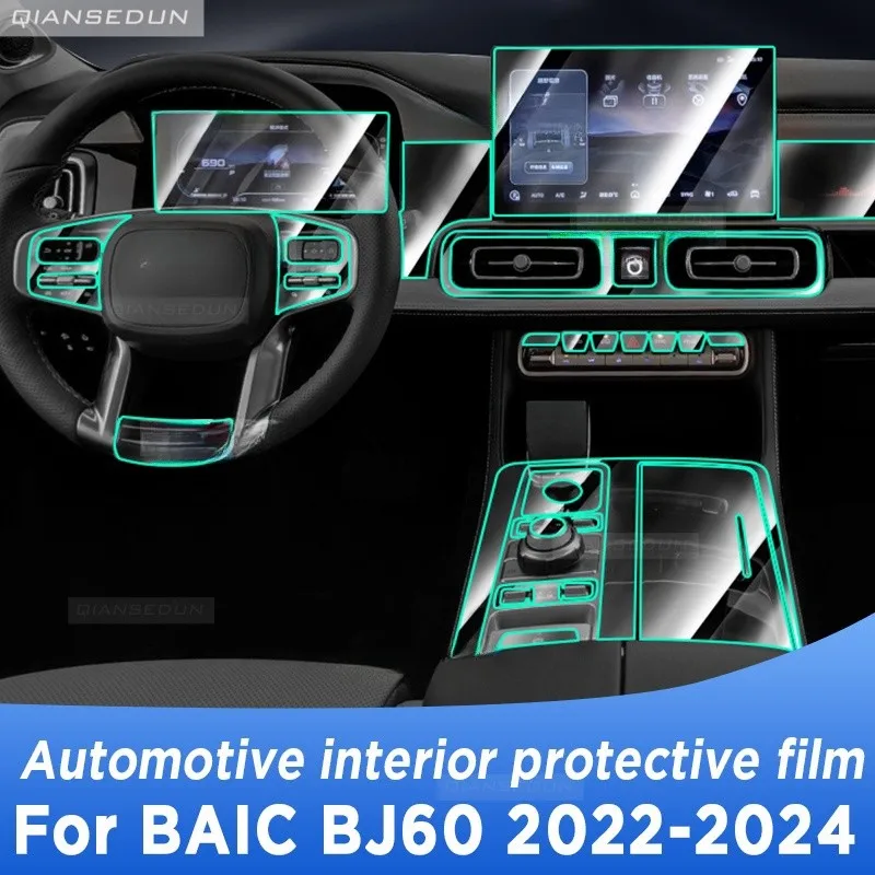 

For BAIC BEIJING BJ60 2022-2024 Gearbox Panel Navigation Screen Automotive Interior TPU Protective Film Cover Anti-Scratch