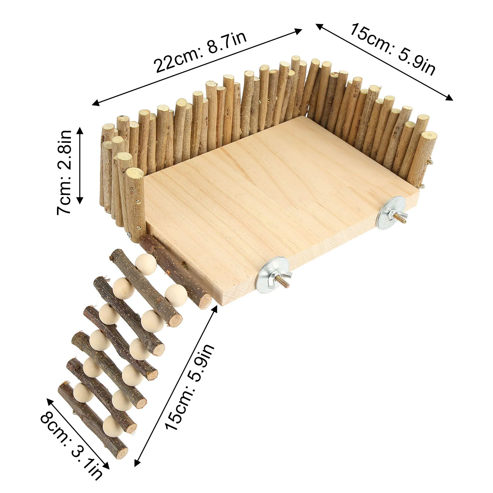 Hamster Climbing  Handcrafted Pet Activity Playground Stable Structure Increase Exercise Chewing  for Golden Bear