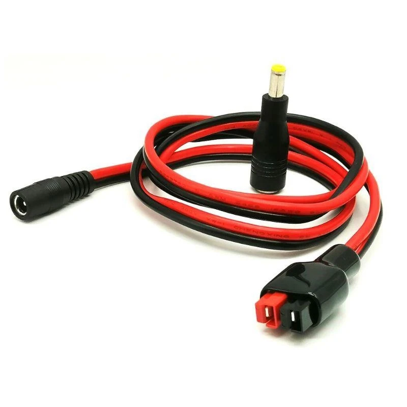 5.5mm x 2.1mm Power Male Plug Cable with 8mm Adapter 14 AWG Power New
