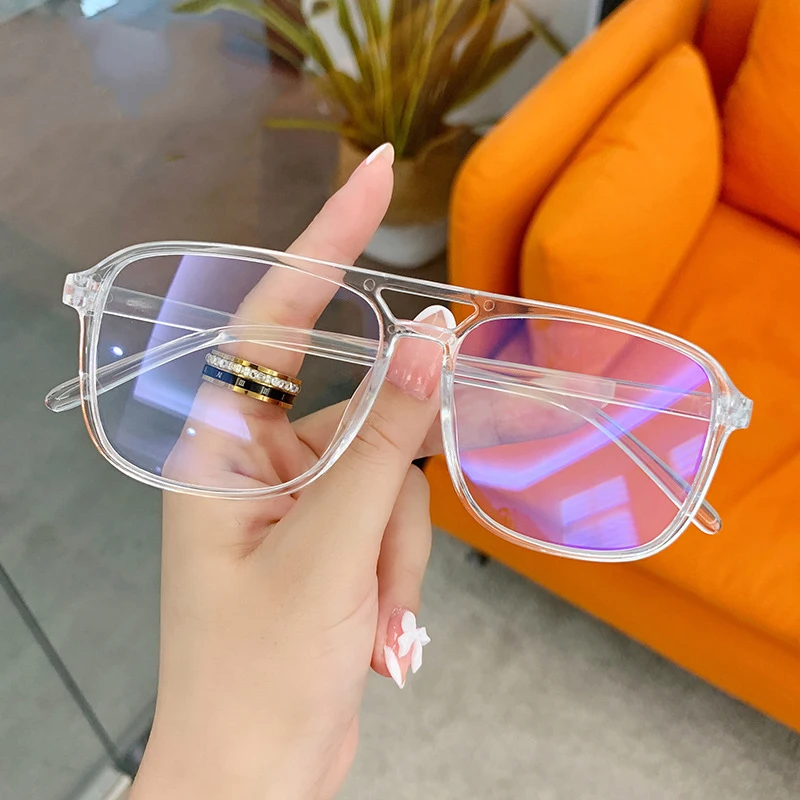 Transparent Computer Glasses Frame Women Men Anti Blue Light square Eyewear Blocking Glasses Optical Spectacle Eyeglass