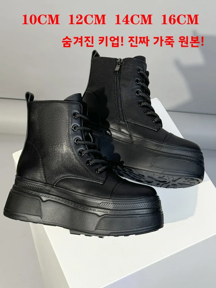 

Invisible Heightening Women's oes 2cm Invisible Inner Heel ort Boots 6CM Platform Boots Women's Genuine Leather ...