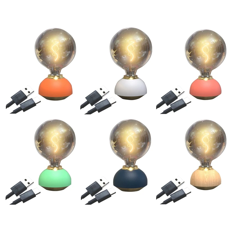 

Glass LED Table Lamp Touch Dimmable Table Lamp Bulb Shaped Table Lamp For Indoor Decor Bedroom Table Lamp