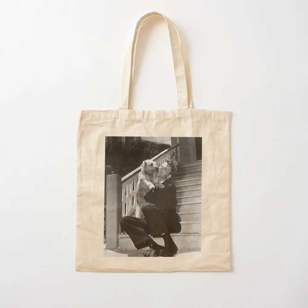 Burt Lancaster & dog Tote Bag tote bolsos de lona para hombre Lona de compras portátil