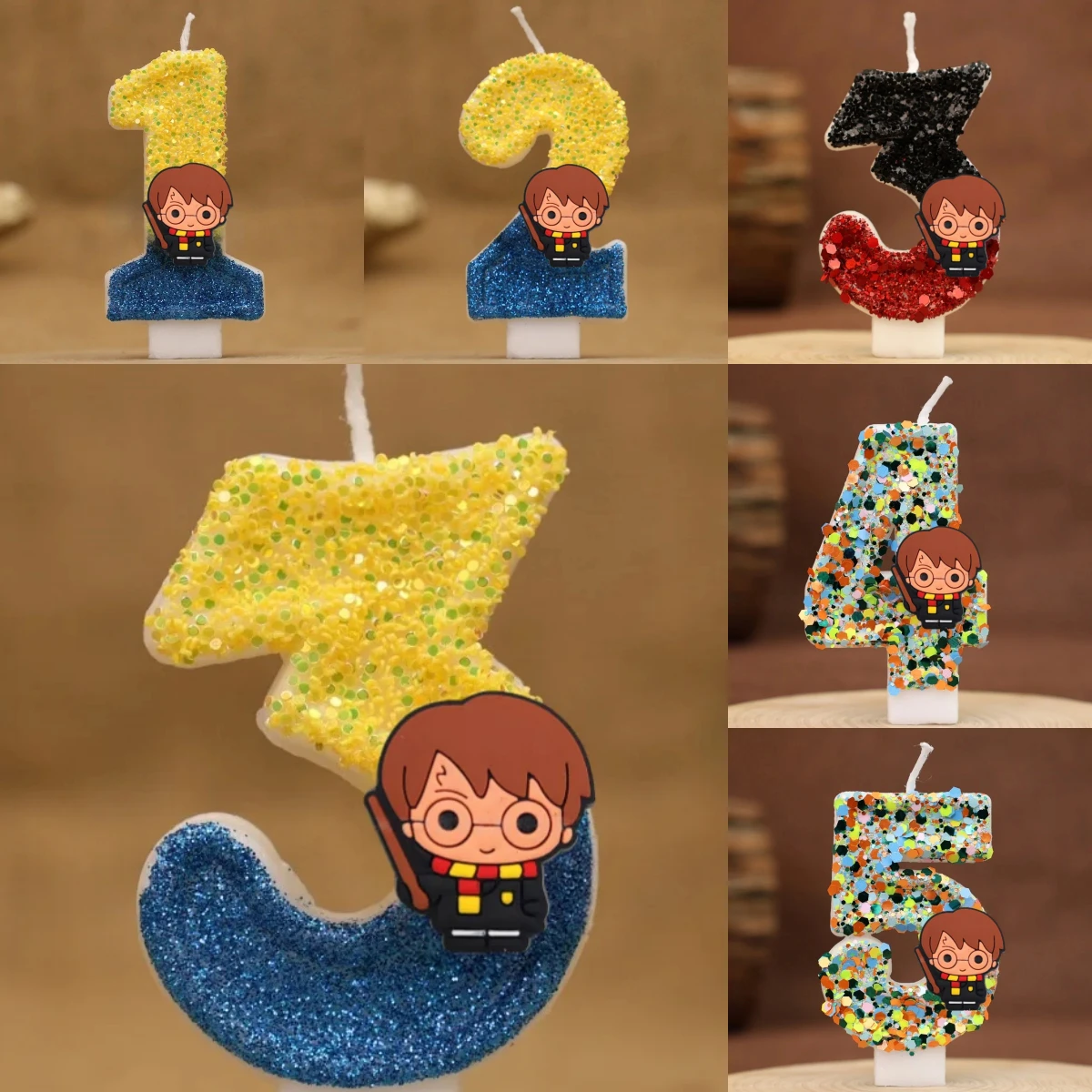 Academia Mágica, Vela Digital Mágica Número 0-9, Suprimentos para Decoração de Bolo de Aniversário Infantil, Acessórios de Festa em Estilo Cartoon
