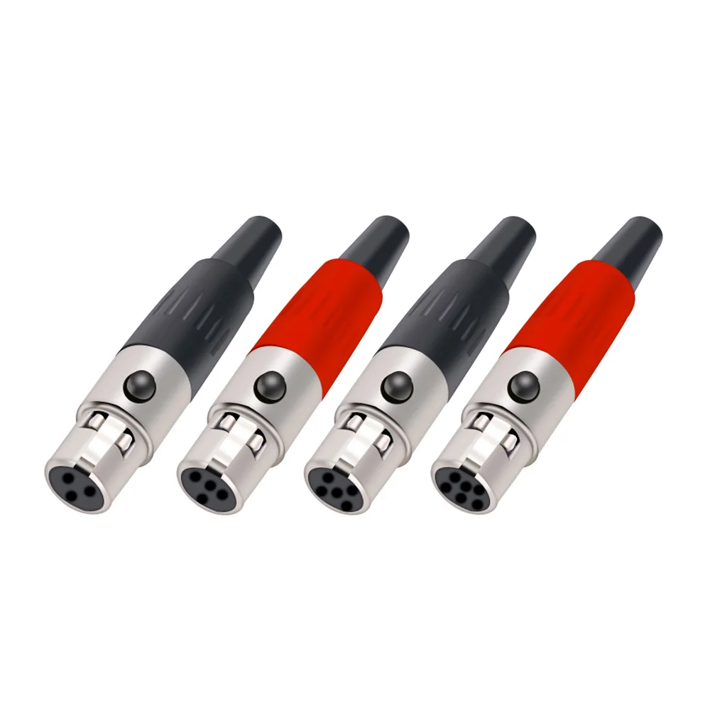 1pc Mini XLR 3/4/5/6 Pins Female Plug Small XLR Audio Microphone Connector MIC for Cable Soldering Straight