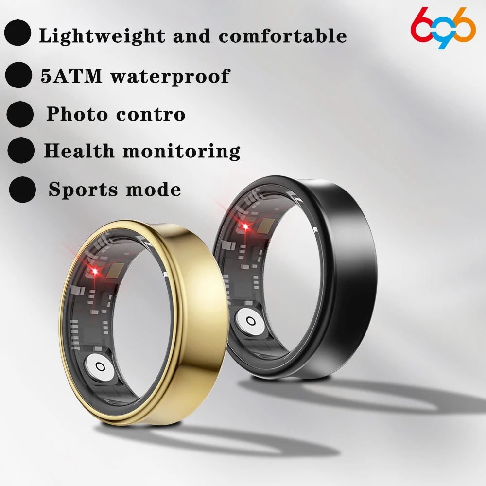 Blue Tooth Smart Ring Health Heart Rate Blood Oxygen Sport Fitness 5ATM Waterproof Bracelet Gesture Control Rings Men Women Gift