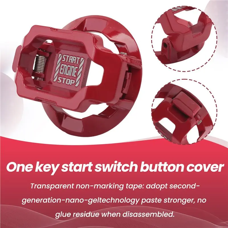 A99F-Car Start Stop Button Cover Protector Start Stop Button For Car Start Stop Button Cover