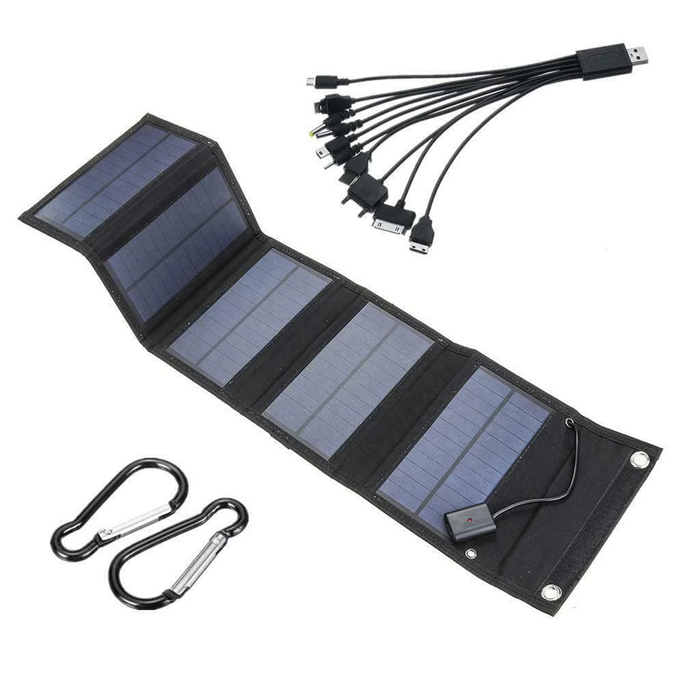 70W Foldable USB Solar Panel Solar Cell Portable Folding Waterproof Solar Panel Charger for Mobile Phone Camping Hiking