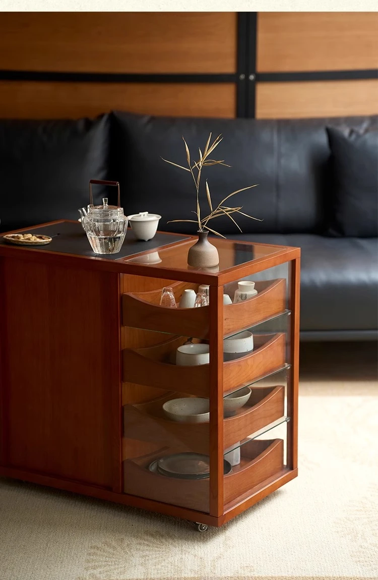 

Tea cabinet Solid wood removable sofa side cabinet