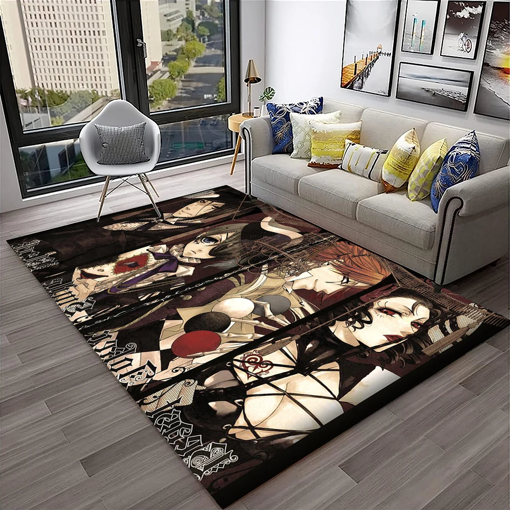 3D Anime Black Butler Cartoon Carpet Rug for Home Living Room Bedroom Sofa Doormat Decor,kids play Area Rug Non-slip Floor Mat