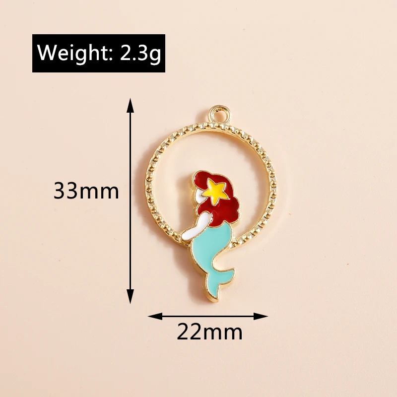 Leslie 10 teile/los Emaille Marine Leben Nette Fischschwanz Meerjungfrau Charms Anhänger für Halskette Ohrringe DIY Schmuck Machen Zubehör – Detail 27