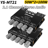 ZK-MT21 Subwoofer Digital Power Amplifier Board AUX 12V 24V 2.1 Channel Stereo Amp Module 50WX2+100W Bluetooth 5.0 Bass Amp