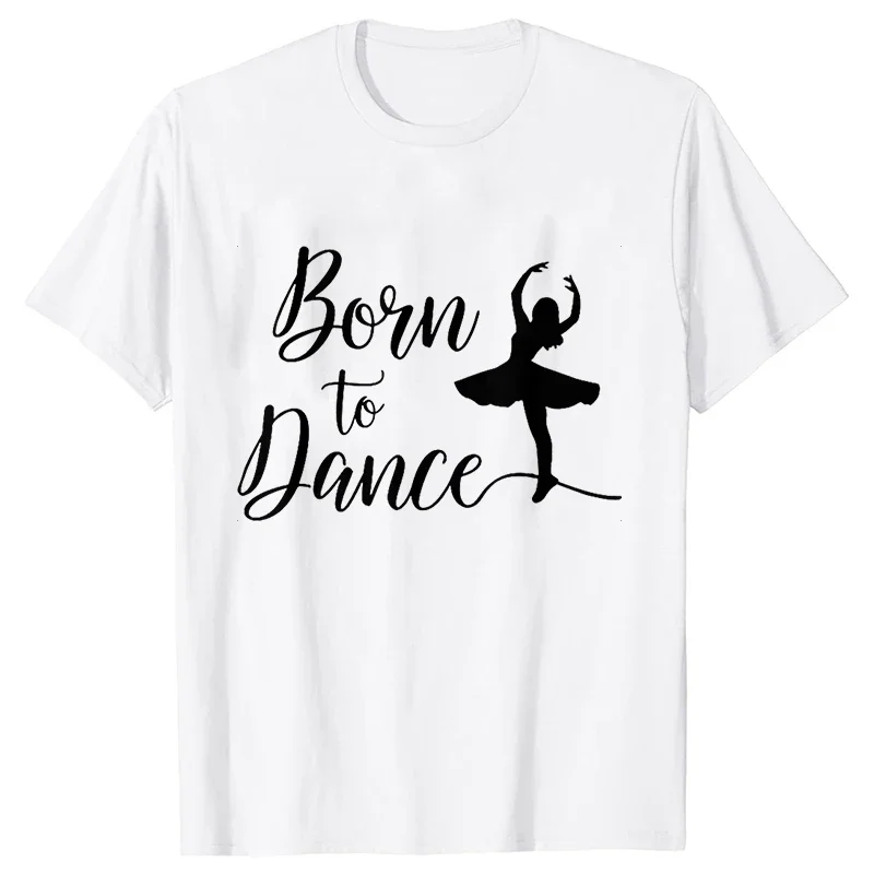 Vintage Women T-shirt Top Fashion Dance Print Girl T-shirt Dance Ballet Tees O Neck Short Sleeve Summer Harajuku Female Clothing