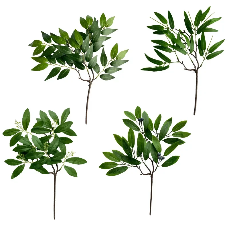 Simulated Plant Eucalyptus Leaves Vase Flower Arrangement Green Leaves Accessories Festive Party Setting Home Decoration